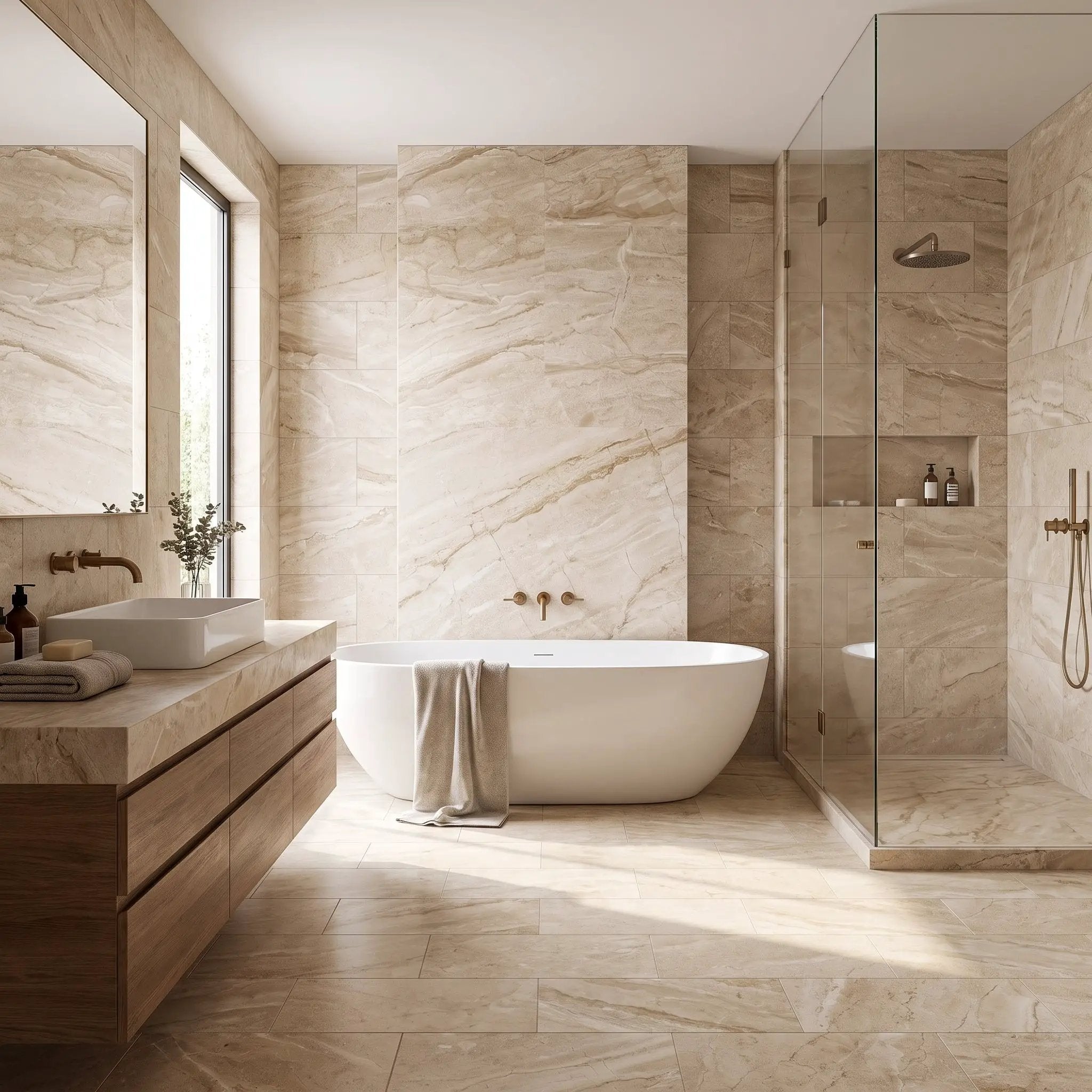 Royal Beige Honed Marble Tiles 12x24 by Stonetiledepot