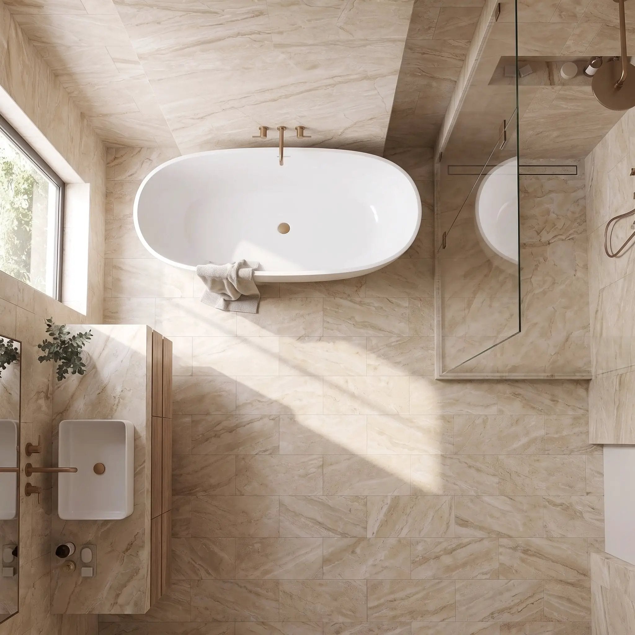 Royal Beige Honed Marble Tiles 12x24 by Stonetiledepot