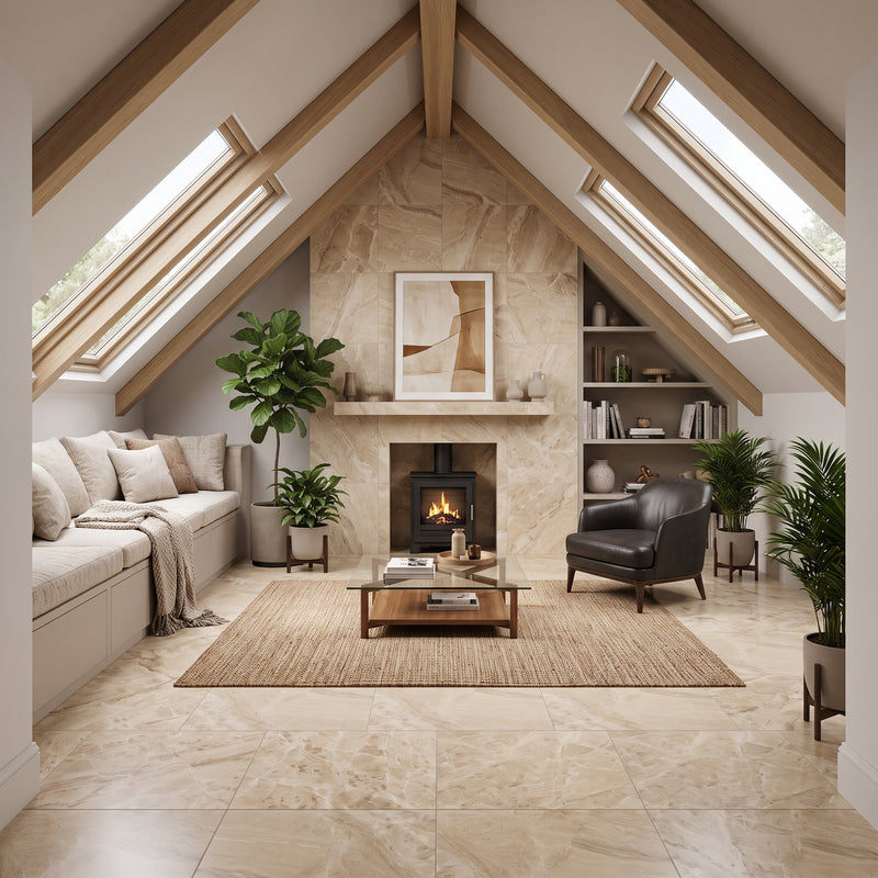Royal Beige Honed Marble Tiles 18x18, photo 3 of 6