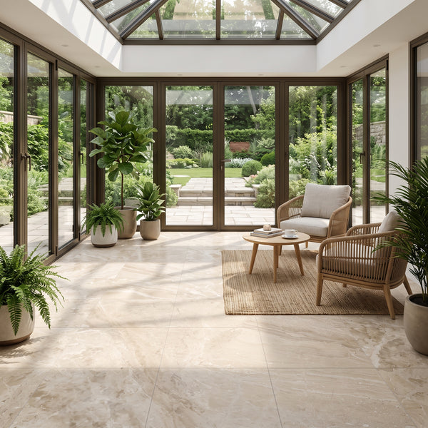 Royal Beige Honed Marble Tiles 18x18