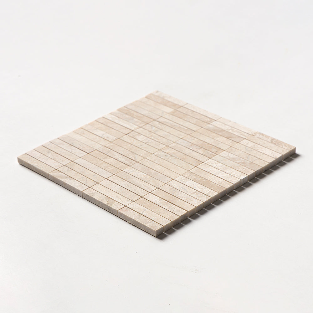 Royal Beige Honed 5/8x3 Marble Mosaics 12x12 Marble Honed 12x12 Mosaics — 2