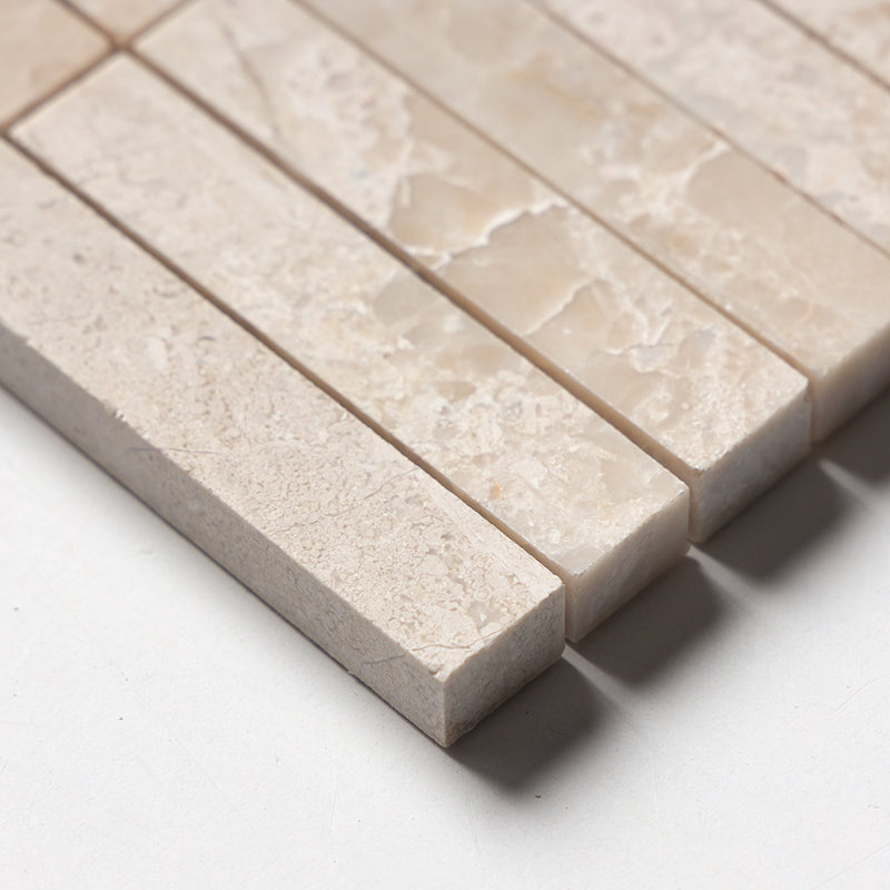Royal Beige Honed 5/8x3 Marble Mosaics 12x12 Marble Honed 12x12 Mosaics — 4