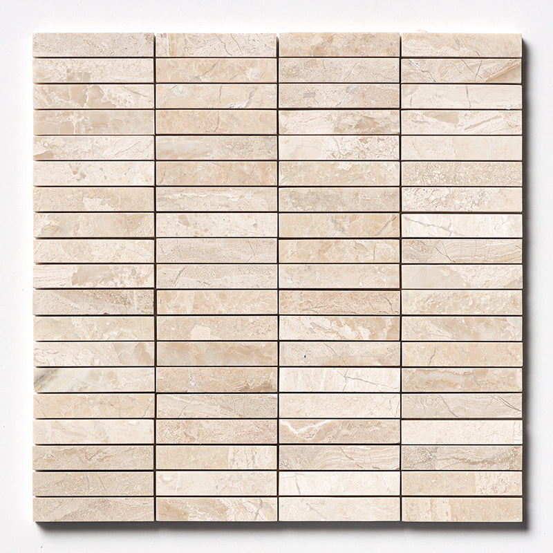 Royal Beige Honed 5/8x3 Marble Mosaics 12x12 Marble Honed 12x12 Mosaics