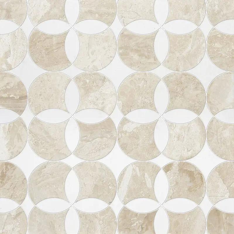 Royal Beige Honed Constantine Marble Mosaics 13 5/8x13 5/8