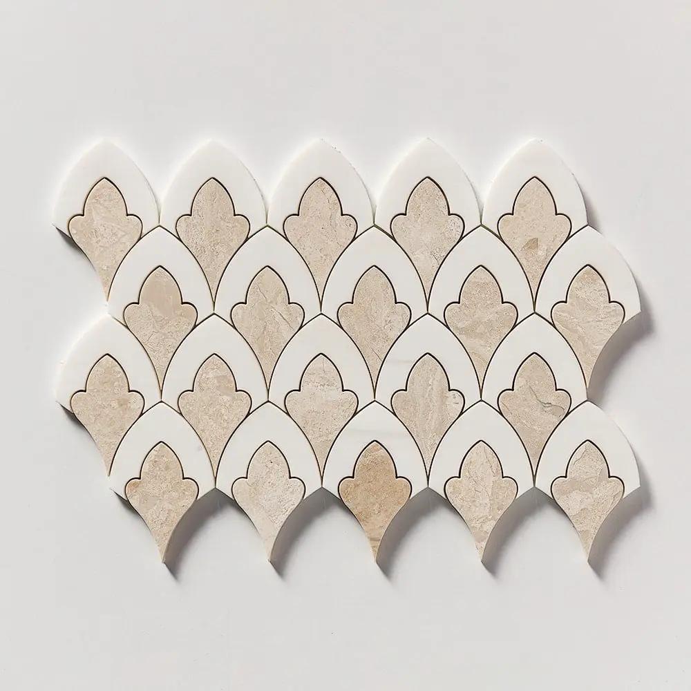 Royal Beige Multi Finish Sophia Marble Mosaics 8 3/4x13 1/2