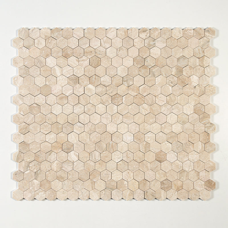 Royal Beige Polished Hexagon Marble Mosaics 10 3/8x12 Marble Polished 12x12 Mosaics — 1