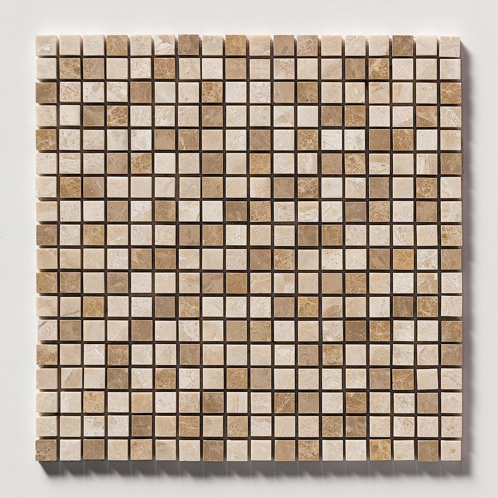 Royal Beige Polished 5/8x5/8 Marble Mosaics 12x12 Marble Polished 12x12 Mosaics