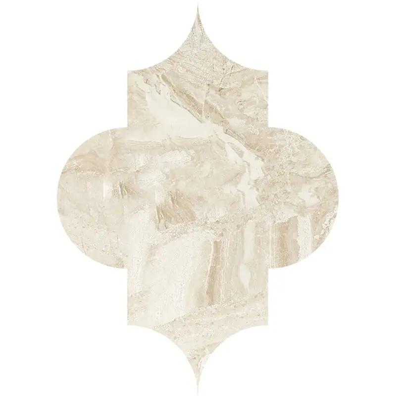 Royal Beige Polished Arabesque Marble Tiles 8x11