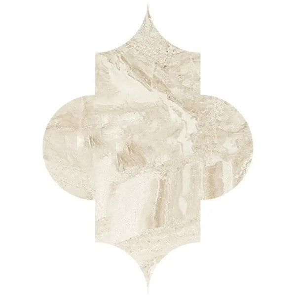 Royal Beige Polished Arabesque Marble Tiles 8x11