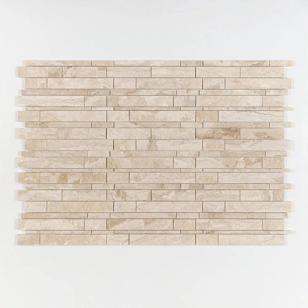 Royal Beige Polished Slides Marble Mosaics 11x17 closeup 1