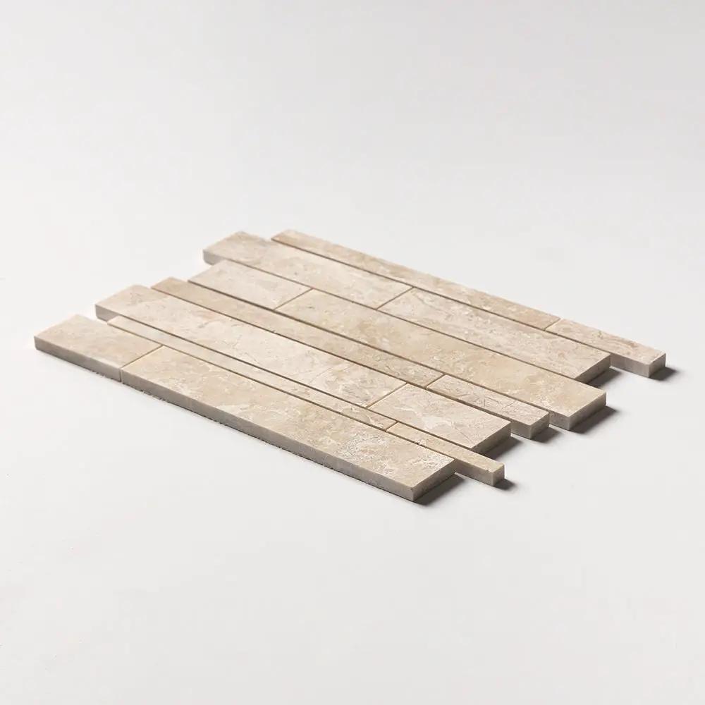 Royal Beige Polished Slides Marble Mosaics 11x17 closeup 2