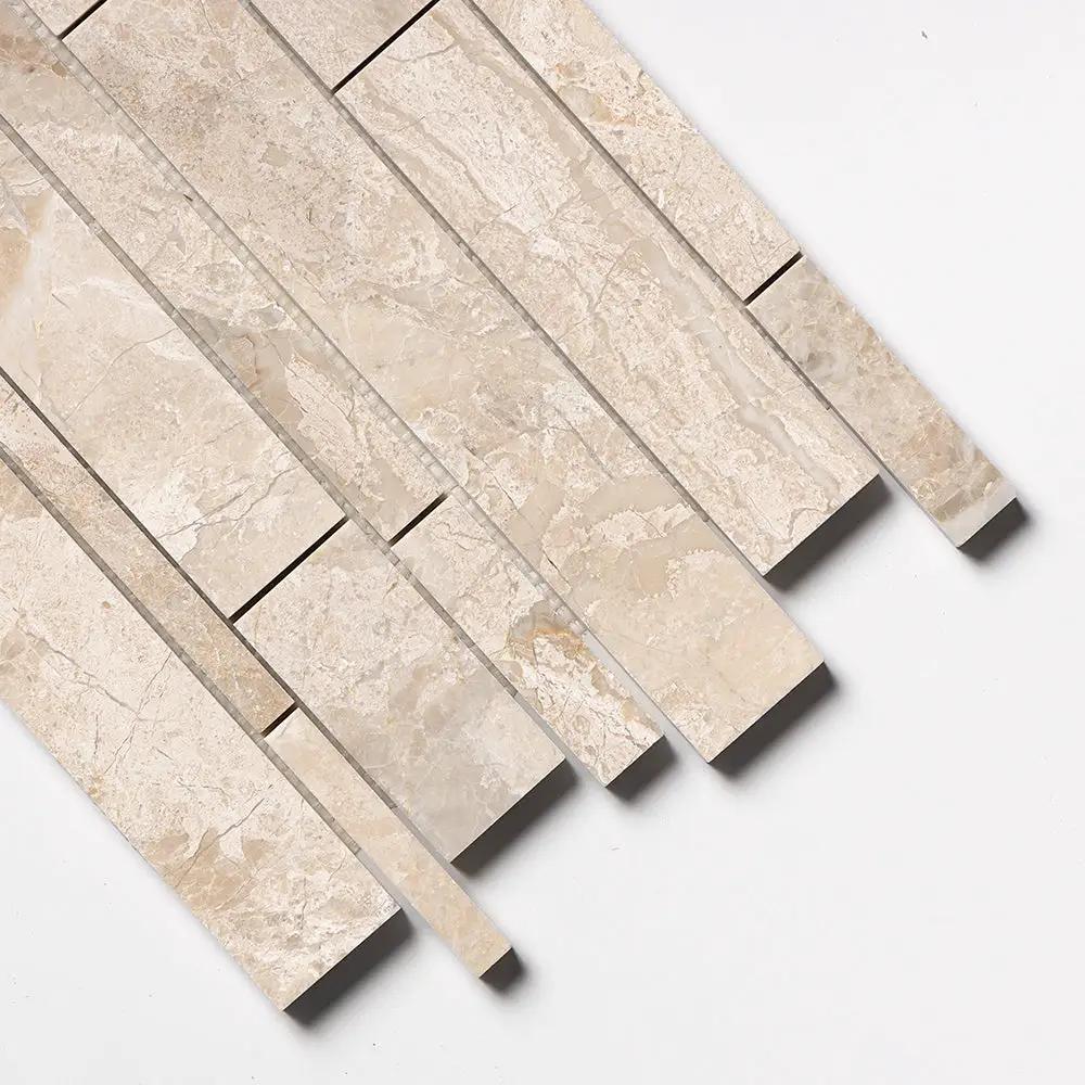 Royal Beige Polished Slides Marble Mosaics 11x17 closeup 3