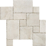 Royal Beige Reclaimed Marble Pavers Ashlar Pattern