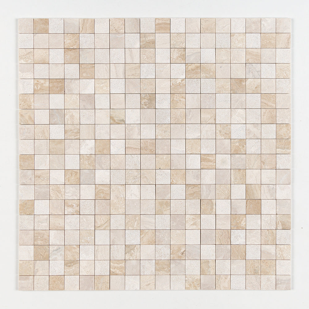 Royal Beige Textured 2x2 Marble Mosaics 12x12 Marble Textured 12x12 Mosaics — 1