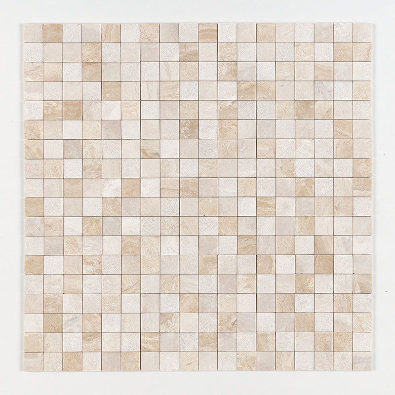 Royal Beige Textured 2x2 Marble Mosaics 12x12 Marble Textured 12x12 Mosaics — 1