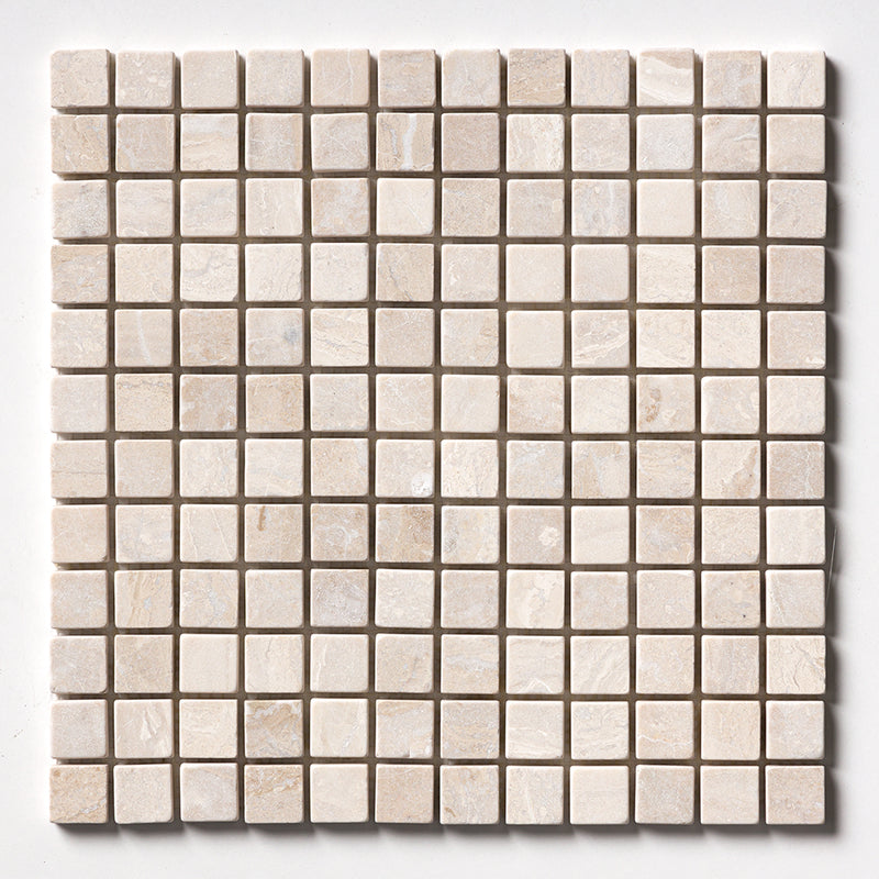 Royal Beige Tumbled 1x1 Marble Mosaics 12x12 Marble Tumbled 12x12 Mosaics