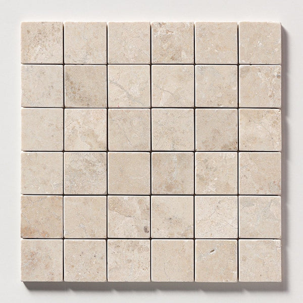 Royal Beige Tumbled 2x2 Marble Mosaics 12x12