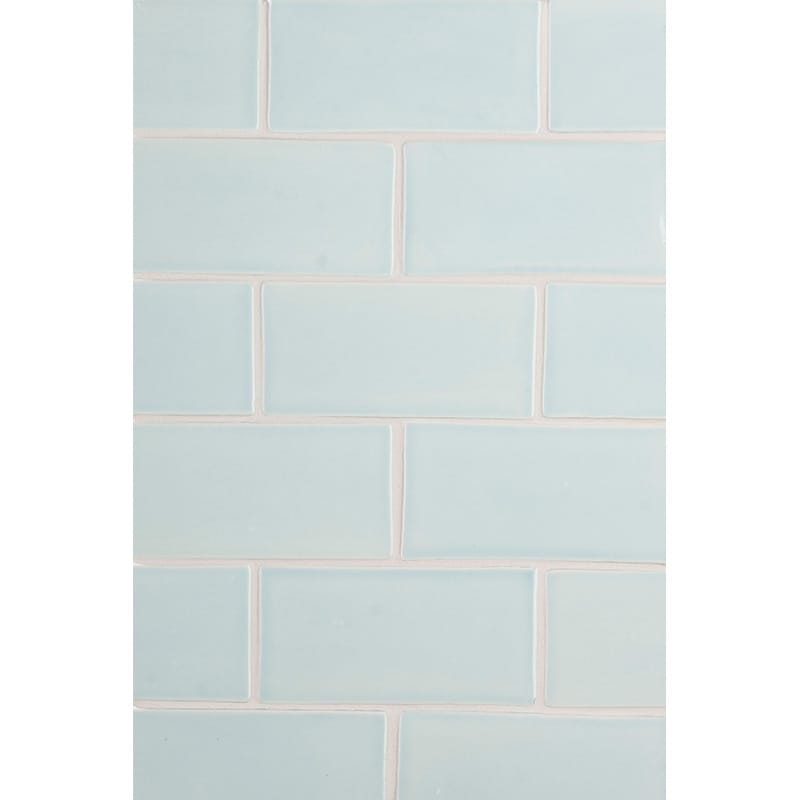 Seafoam Glossy Subway Ceramic Tiles 3x6 Ceramic Glossy 6x6 Tiles