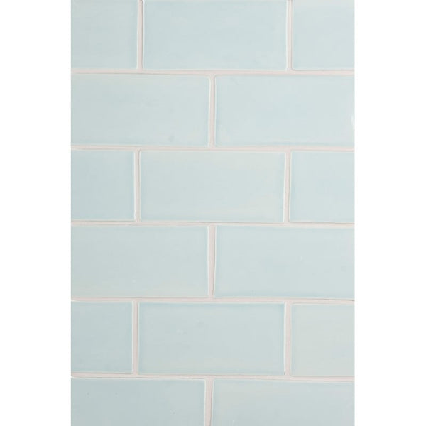 Seafoam Glossy Subway Ceramic Tiles 3x6