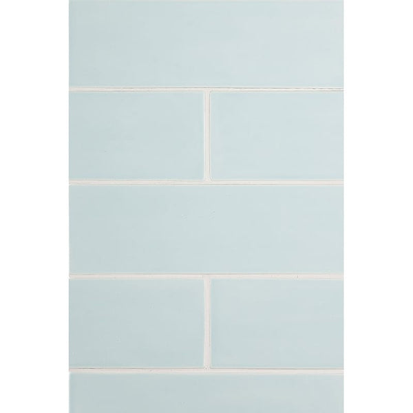 Seafoam Glossy Subway Ceramic Tiles 4x12