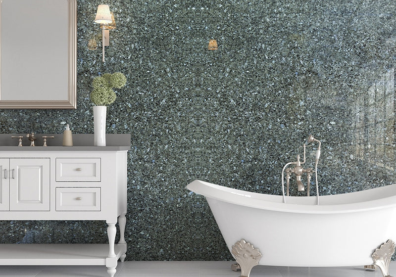 Royal Blue Polished Granite Slab Random room scene