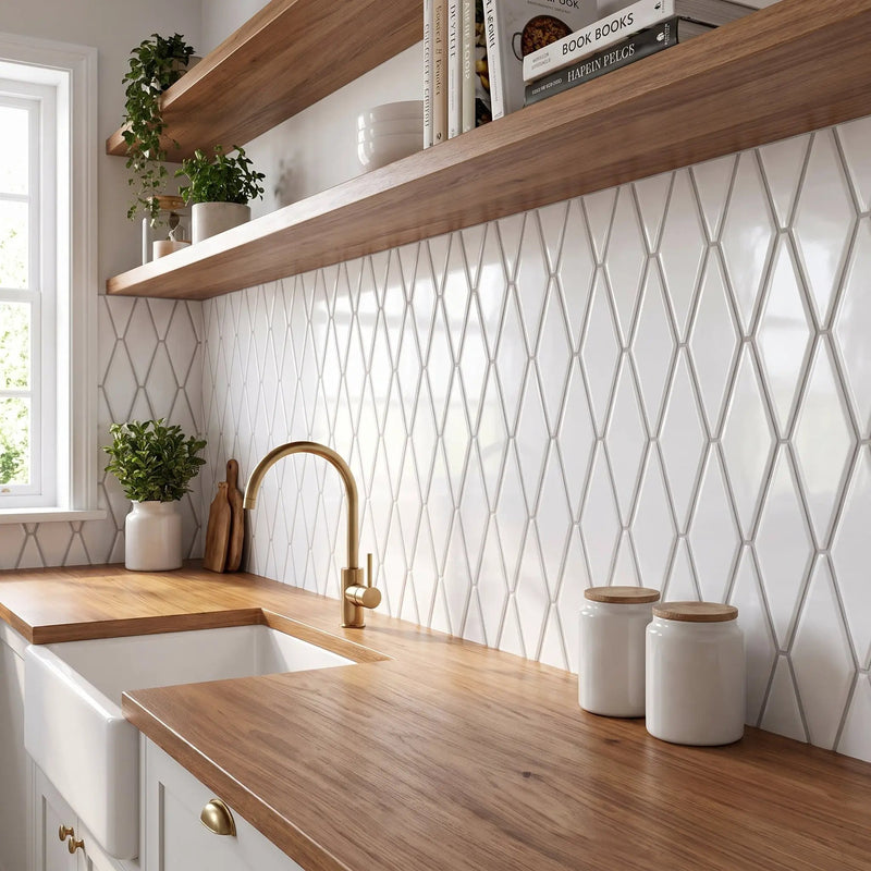 Royal Whi Glo Longest Hexagon 3x7 7/8x3/8 by Stonetiledepot