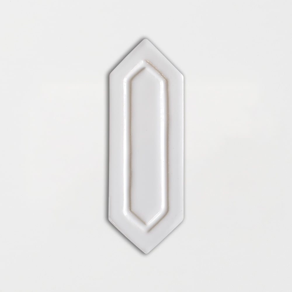 Royal Whi Glo Reliefed Pct 2x6x3/8 Ceramic Glossy 2x6 Wall Decos