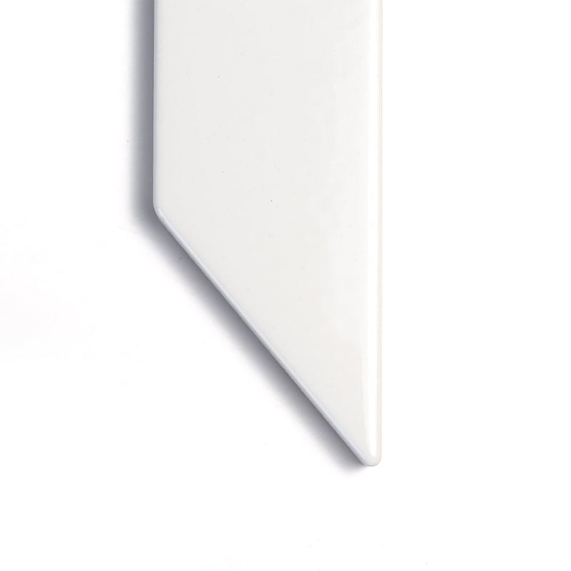 Royal White Glossy Base Trim Ceramic Moldings 4 3/16x6 Ceramic Glossy 6x6 Moldings — 3