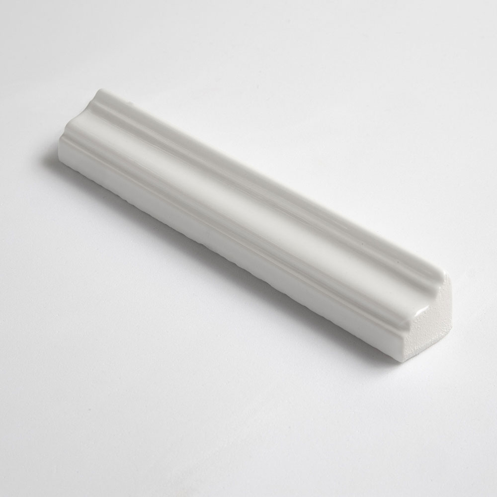 Royal White Glossy Finish Trim Ceramic Moldings 1x6 Ceramic Glossy 2x6 Moldings — 1