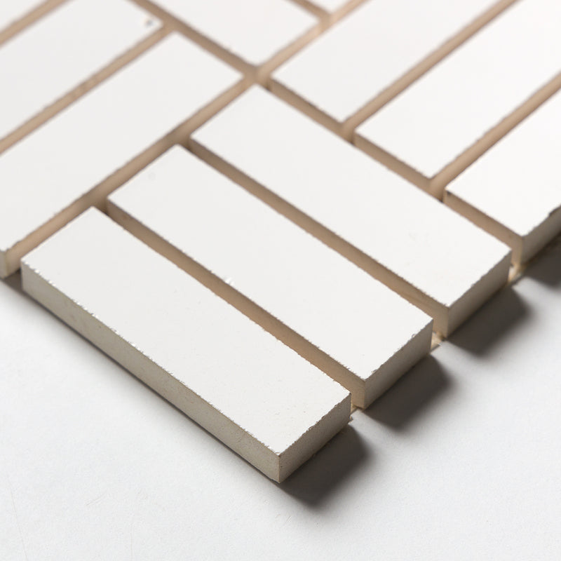Royal White Glossy Meshed Ceramic Mosaics 12x12 Ceramic Glossy 12x12 Mosaics — 1