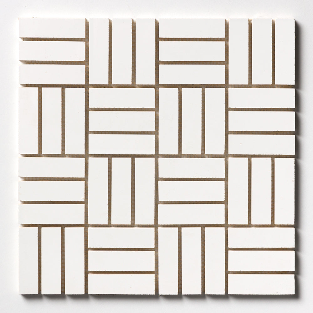 Royal White Glossy Meshed Ceramic Mosaics 12x12 Ceramic Glossy 12x12 Mosaics