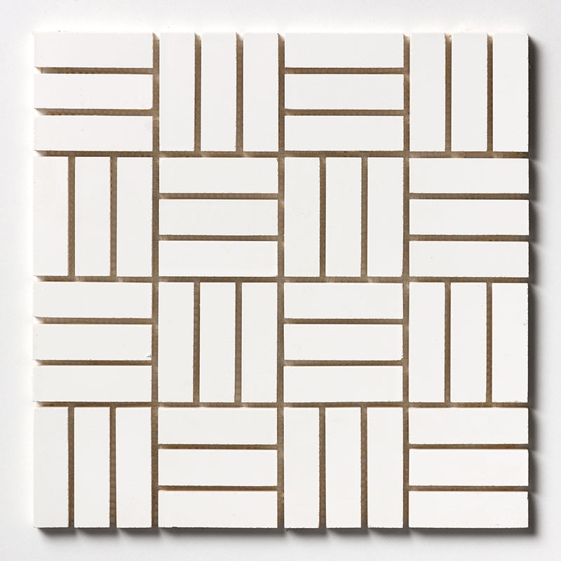Royal White Glossy Meshed Ceramic Mosaics 12x12 Ceramic Glossy 12x12 Mosaics