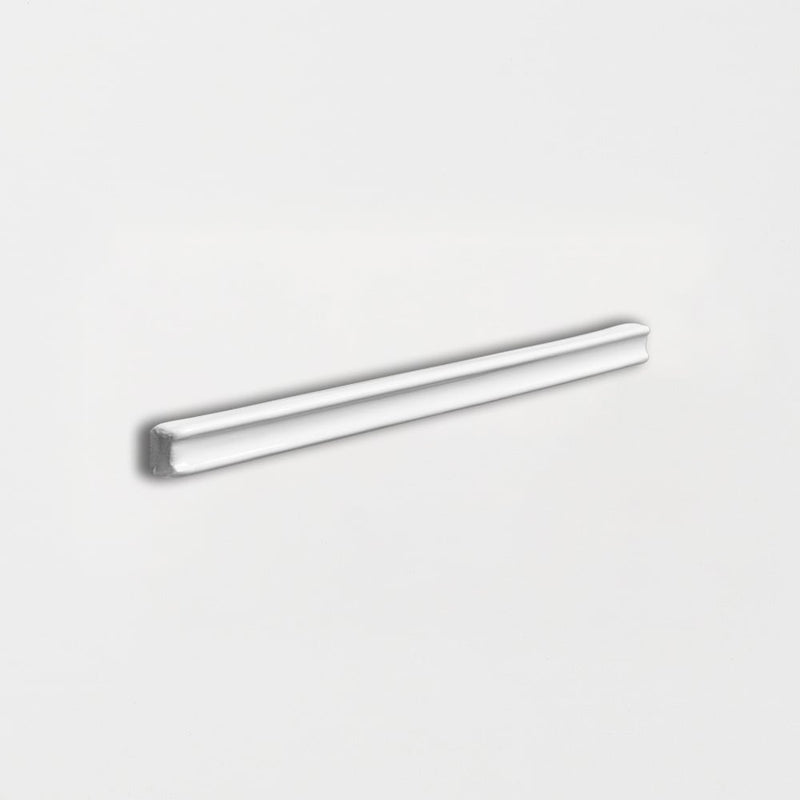 Royal White Glossy Pencil Trim 5/8x6 Ceramic Glossy 2x6 Moldings