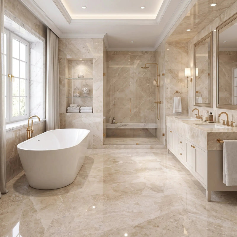 Royale Polished Marble Tiles 18x18 by Stonetiledepot