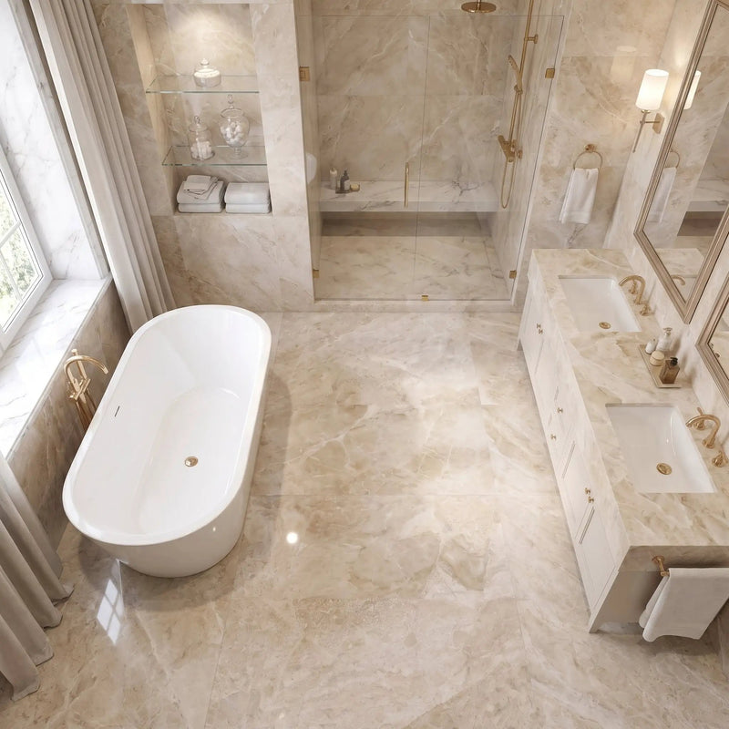 Royale Polished Marble Tiles 18x18 by Stonetiledepot