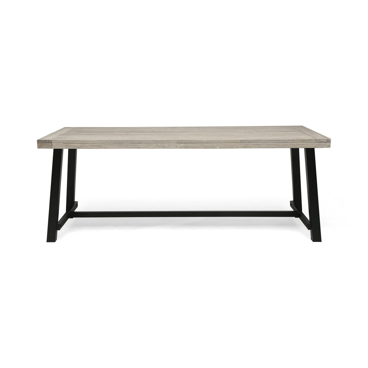 Carlisle 79 Outdoor Dining Table with Acacia Wood - Grey or Dark Brown+White, photo 3 of 10