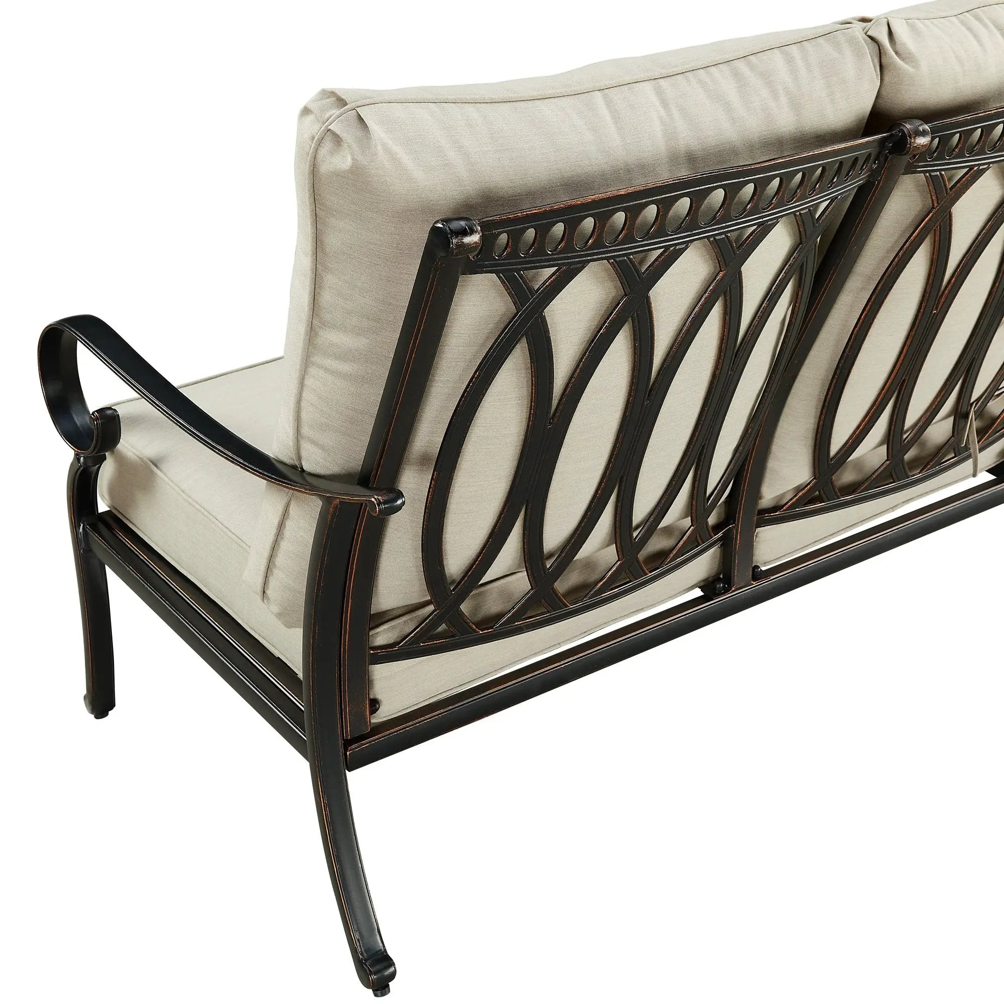 Black Aluminum Deep Seating Loveseat with Cushions by Sharicks