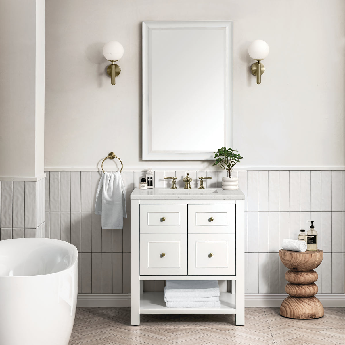 James Martin Breckenridge 30" Single Bathroom Vanity, Bright White, view 22