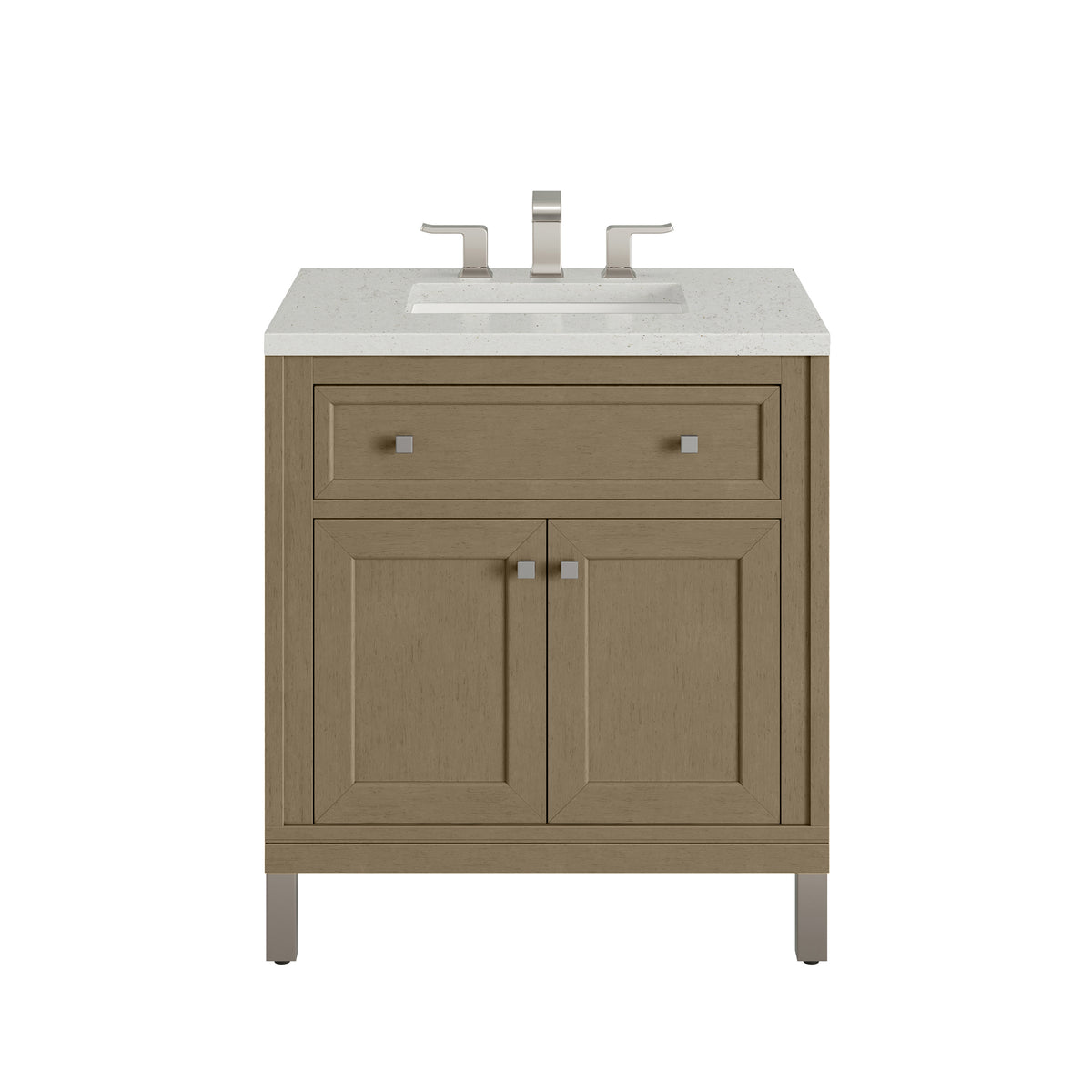 James Martin Chicago 30" Single Bathroom Vanity, Walnut Whisper with Lime Delight countertop