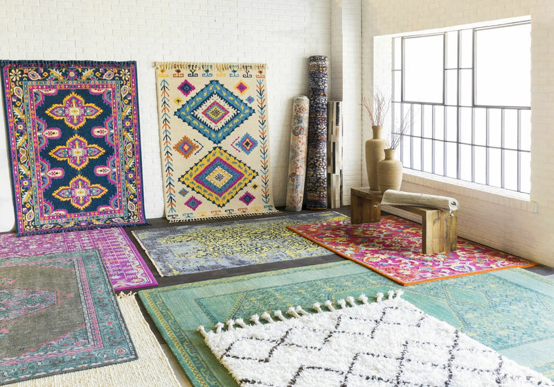 Catoosa White/Black Trellis Wool Rug - Clearance by Boutique Rugs