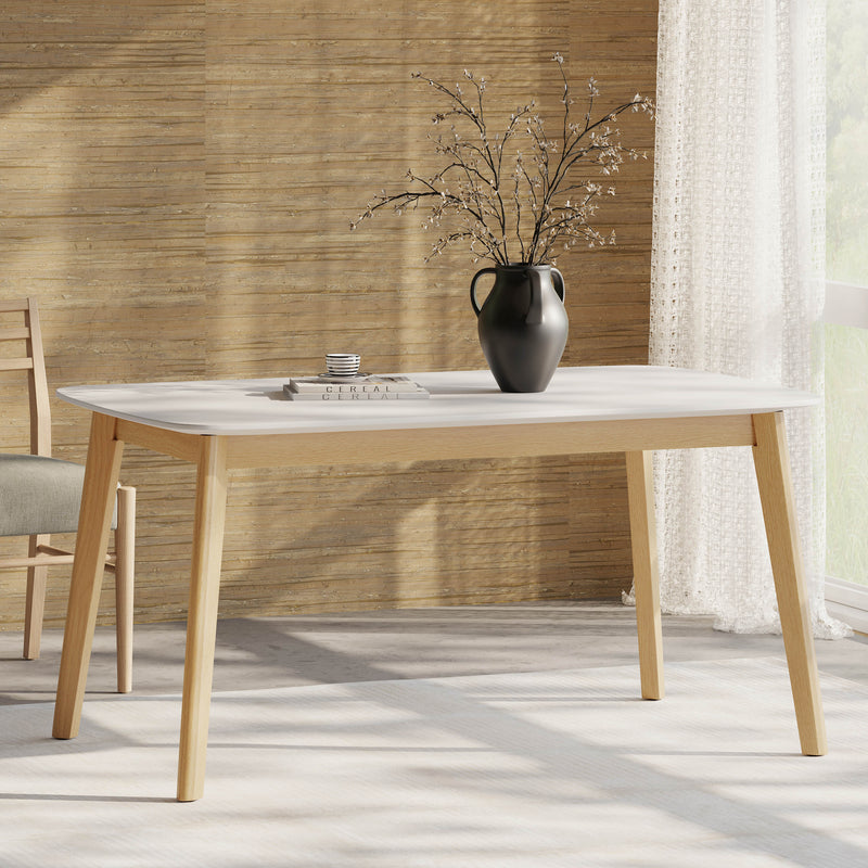 Mid-Century Dining Table with Faux Wood Top - Natural/White, photo 5 of 10