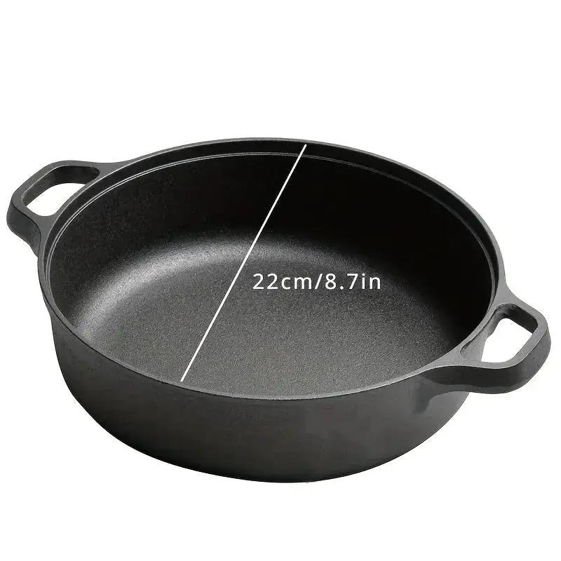 [Rust-Resistant Cast Iron Skillet] Rust-Resistant 1pc PMMJ Cast Iron Skillet with Handles | Thick, Non-Stick, Perfect for Induction & Gas Stoves - Ideal for Home & Outdoor Cooking - No Electricity Needed, Outdoor Cooking Gear by House Of Avana