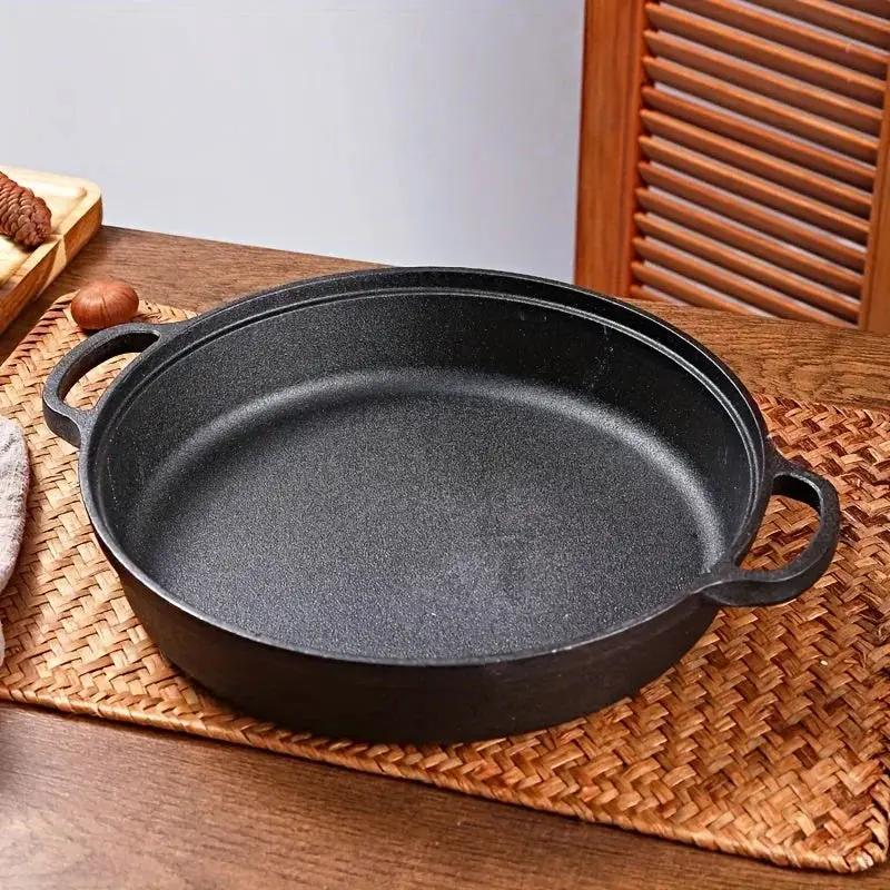 [Rust-Resistant Cast Iron Skillet] Rust-Resistant 1pc PMMJ Cast Iron Skillet with Handles | Thick, Non-Stick, Perfect for Induction & Gas Stoves - Ideal for Home & Outdoor Cooking - No Electricity Needed, Outdoor Cooking Gear by House Of Avana