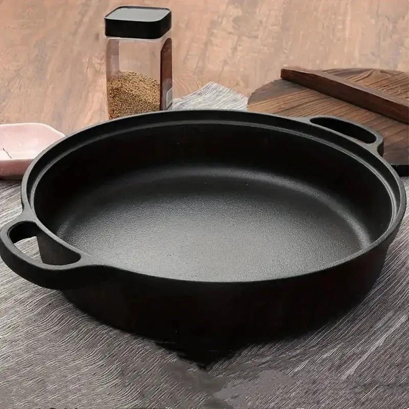 [Rust-Resistant Cast Iron Skillet] Rust-Resistant 1pc PMMJ Cast Iron Skillet with Handles | Thick, Non-Stick, Perfect for Induction & Gas Stoves - Ideal for Home & Outdoor Cooking - No Electricity Needed, Outdoor Cooking Gear by House Of Avana