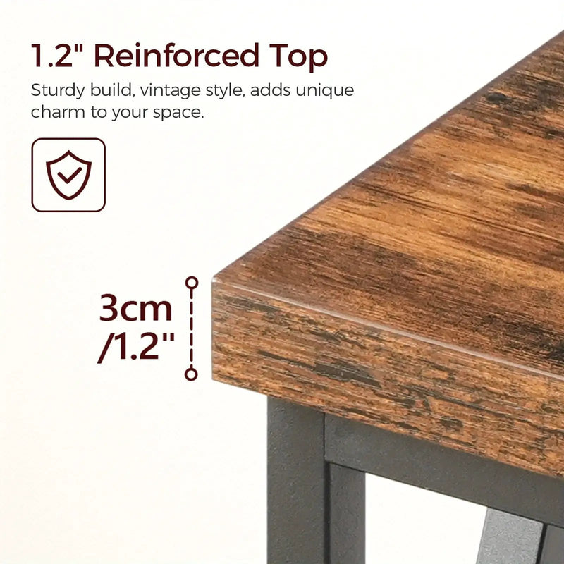 Rustic Brown And Black 70.9'' Extra Long Console Table, Industrial Sofa Table Behind Couch, 2 Tier Narrow Entryway Table with Storage Shelf, for Living Room by House Of Avana