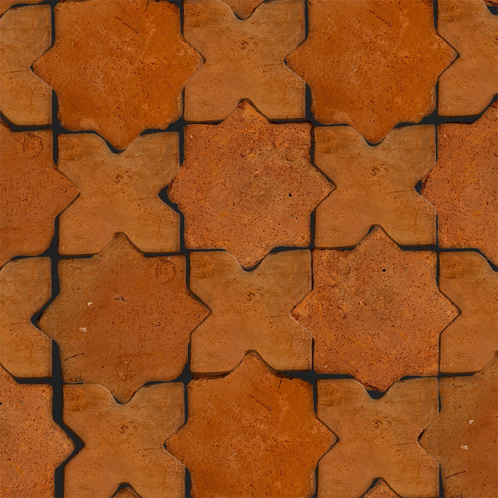 Rustic Cotto Natural Star Terracotta Tiles 4x4 Terracotta Natural 4x4 Tiles — 4