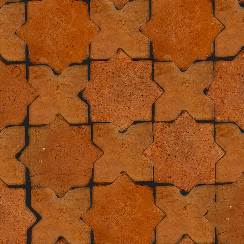 Rustic Cotto Natural Star Terracotta Tiles 4x4 Terracotta Natural 4x4 Tiles — 4