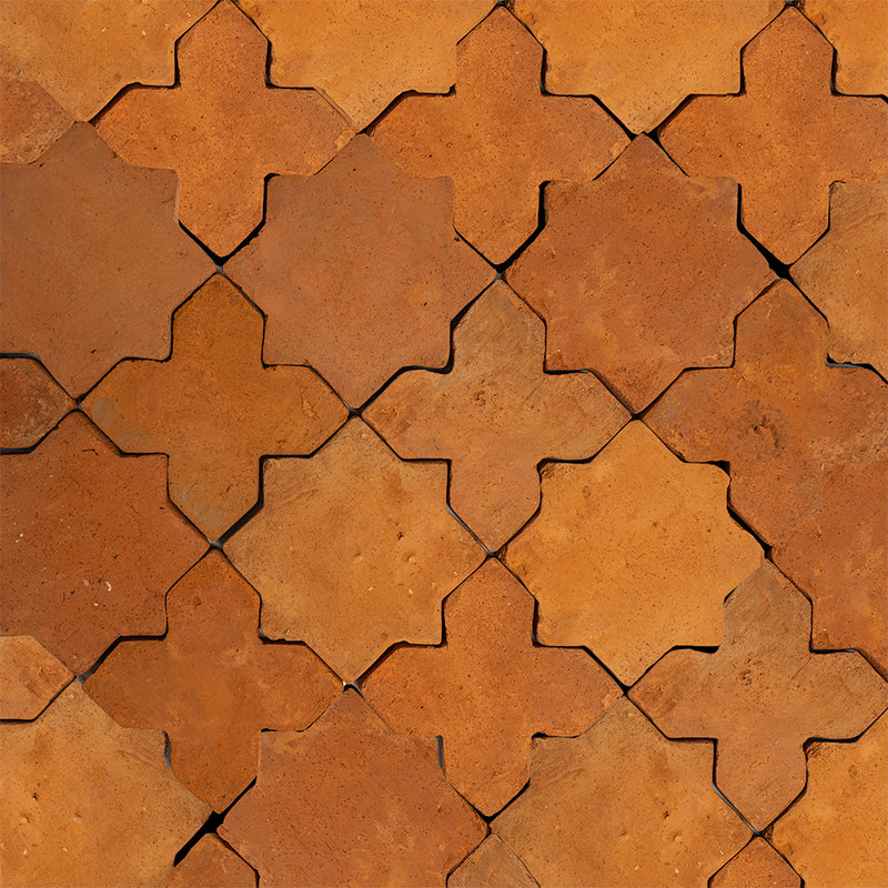 Rustic Cotto Natural Star Terracotta Tiles 6x6 Terracotta Natural 6x6 Tiles — 3