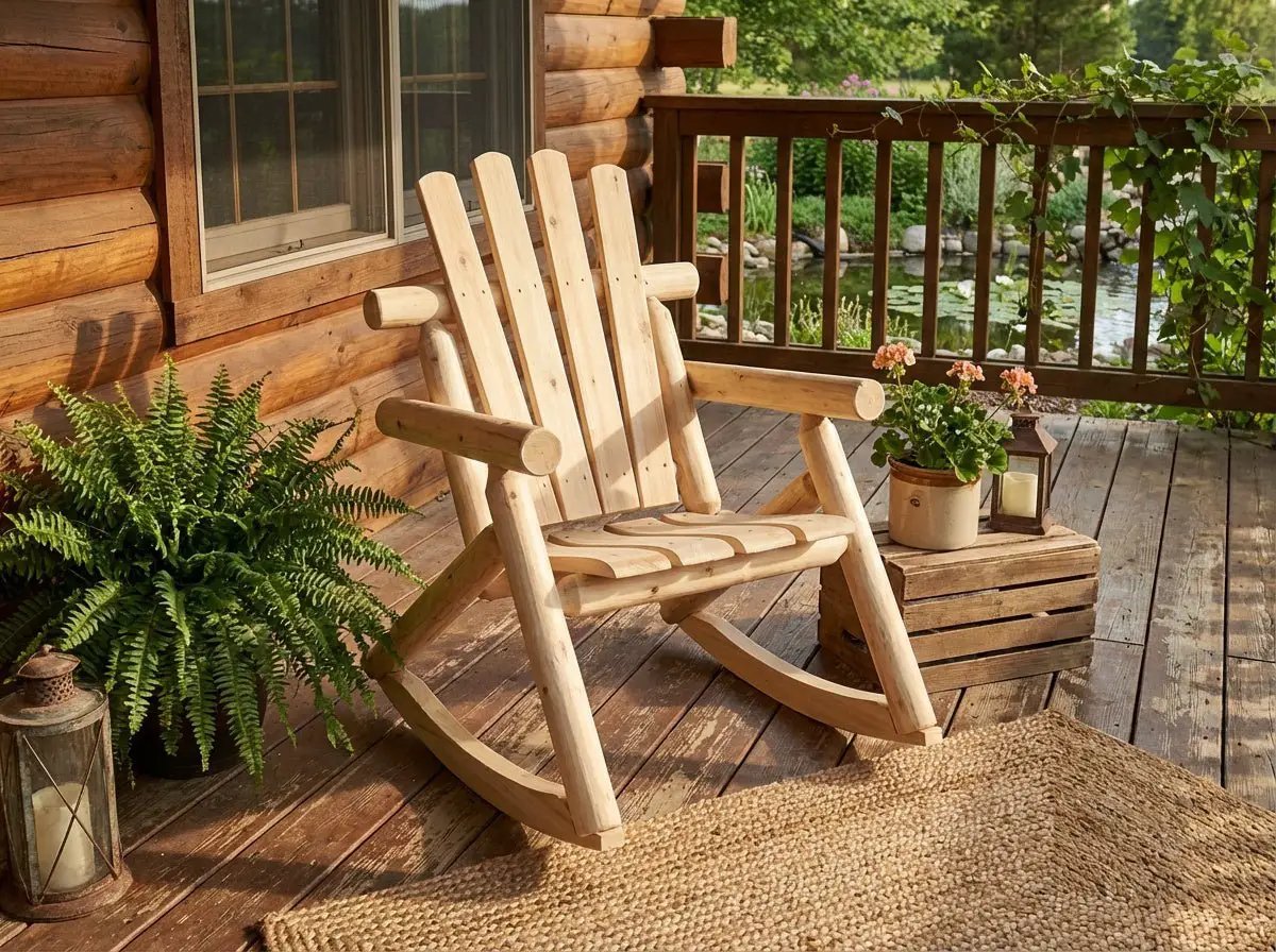 Rustic Outdoor Log Rocking Chair by Cedar Creek Rustic Furniture
