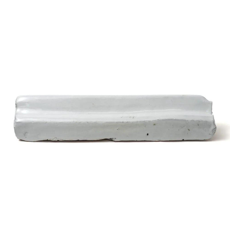 Rustic White Rail Glazed Terracotta Moldings 2x8 closeup 1